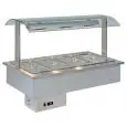VASCA ESPOSITIVA DA INCASSO RISCALDATA BAGNOMARIA CON VASCHETTE GN - MOD. SAMBA BM - PER GASTRONOMIA - TEMPERATURA °C +30/+90 - BACINELLE COMPATIBILI GN 1/4, 1/3, 1/2, 2/3, 1/1, 2/1 - SOLO BACINELLE DA cm 15 DI ALTEZZA