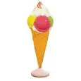 CONO GELATO CON PANNA IN VETRORESINA TRIDIMENSIONALE - MOD. UI012 - Dimensioni cm cm ø 80 x 217 h