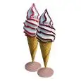 CONO GELATO SOFT IN VETRORESINA TRIDIMENSIONALE - MOD. UI028 - Dimensioni cm ø 65 x 185 h