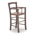 SGABELLO E SEGGIOLONE PER BAMBINI BIRBA - MOD. SG 082 - STRUTTURA IN LEGNO DI FAGGIO TINTO - SEDUTA IN PAGLIA - PER USO INTERNO - DIM. cm L 42 x P 42 x 91 H - ALTEZZA SEDUTA cm 58 - NORMA CE