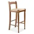 SGABELLO MAIA - MOD. SG 083 - STRUTTURA IN LEGNO DI FRASSINO - SEDUTA IN SIMIL PAGLIA BIANCA - PER USO INTERNO - DIM. cm L 43 x P 46 x 94 H - ALTEZZA SEDUTA cm 66 - NORMA CE