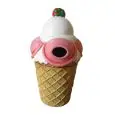 CONO GELATO PORTARIFIUTI IN VETRORESINA - MOD. UI088 - Dimensioni cm ø 65 x 135 h