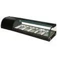 ESPOSITORE VETRINA REFRIGERATA DA TAVOLO PER SUSHI - Mod. UL - Temperatura 0°/+6°C - Per bacinelle GN 1/3 h 40 mm - Alimentazione MONOFASE V220/1/50Hz - Norma CE