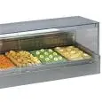 ESPOSITORE DA APPOGGIO VETRINA CALDA - SERIE SHOPPINGDRYVDGN - VASCHETTE GN - STRUTTURA IN ACCIAIO INOX - Temp. °C +30/+70 - TRIFASE - ILLUMINAZIONE - MOTORE INCORPORATO - VETRO DIRITTO - PORTELLI SCORREVOLI DI CHIUSURA