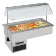 VASCA ESPOSITIVA DA INCASSO REFRIGERATA - MOD. SINFONIA VT (GN)  - PER GASTRONOMIA - Temp. °C +4/+10 - ALIMENTAZIONE MONOFASE V 230/1/50 Hz - REFRIGERAZIONE A DOPPIA VENTILAZIONE - Gas refrigerante R452a - SBRINAMENTO AUTOMATICO A PAUSA
