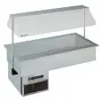 VASCA ESPOSITIVA DA INCASSO REFRIGERATA - MOD. SINFONIA - PER PASTICCERIA O PIATTI PRONTI - CUPOLA CON SOLLEVAMENTO ELETTRICO - Temp. °C +4/+10 - ALIMENTAZIONE MONOFASE V 230/1/50 Hz - REFRIGERAZIONE STATICA - Gas refrigerante R290 - SBRINAMENTO AUTOMATIC