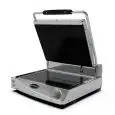 PIASTRA ELETTRICA IN VETROCERAMICA SPIDOGLASS - Mod. SP015PR - Piastra superiore rigata - Piastra di cottura singola liscia nera - Piano cottura cm 40x30 - Potenza Kw 3 - Alimentazione MONOFASE 230V/1/50-60Hz - Dimensioni cm. L 48,1 x P 45,7 x 18,2 h