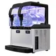 EROGATORE DI CREME FREDDE E SORBETTI - MOD. SP 2 ULTRA - N. 2 VASCHE - CAPACITA' LT 5 + 5 - DOPPIO SISTEMA DI ILLUMINAZIONE A LED - SISTEMA DI SANIFICAZIONE DELLA VASCA CON LED nUV - Dim. Cm. L 44,7 x P 44 x h 61,3 - NORMA CE