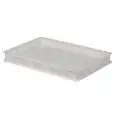 CONTENITORE FORATO PASTA E PIZZA IN POLIPROPILENE - FORATO SUI 4 LATI E SUL FONDO - CAPACITA' Lt. 12 - DIMENSIONI ESTERNE cm. L 60 x P 40 x 7 h
