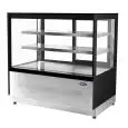 VETRINA PASTICCERIA - MOD. SQUARE - VETRI FRONTALI DRITTI - VENTILATA - TEMPERATURA 0/+8°C - ALIMENTAZIONE MONOFASE 230V/1/50 Hz - ALTEZZA cm 120 - NORMA CE