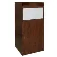 SVUOTAVASSOI PER SELF SERVICE - MOD. FAST FOOD - STRUTTURA IN LAMIERA ZINCO PLASTIFICATA - SPORTELLO BASCULANTE - RIPIANO SUPERIORE - ANTA INFERIORE PORTASACCO - DIMENSIONI cm L 60 x P 60 x 120 h - NORMA CE