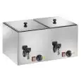 SCALDA E CUOCI WURSTEL CON N. 2 VASCHE E RUBINETTO - Mod. SW20 - Termostato di lavoro 0°/+110° C - Potenza W 2000 - Alimentazione monofase - Dimensioni cm L 56 x P 35 x 29 h - Norma CE