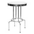 TAVOLO - MOD. TB009 - STRUTTURA IN METALLO CROMATO - PIANO IN ABS - PER USO INTERNO - DIM. cm Ø 76 x h 106 - NORMA CE