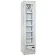 Espositore refrigerato congelatore - Ventilato - Mod THIN FREEZER WHITE - Capacità lt 165 - N 1 porta a vetro - Temperatura -17/-22°C - Dimensioni cm L 42 x P 60 x H 188