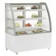 VETRINA REFRIGERATA PER PASTICCERIA - Mod. TIFFANY 1230 - STRUTTURA IN ACCIAIO INOX - RIPIANI IN VETRO - MONOFASE - CAPACITA' Lt 420 - REFRIGERAZIONE VENTILATA - Temp. °C +2/+8 - DIM. cm L 122,5 x P 68 x h 142