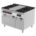 Cucina a gas tuttapiastra + 4 fuochi con forno elettrico Desco TPG93MF linea BOHEME