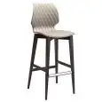 SGABELLO UNI - MOD. 386 -  STRUTTURA A 4 GAMBE IN FAGGIO - SEDUTA IN POLIPROPILENE - ALTEZZA SEDUTA cm 77 - PER USO INTERNO -  DIM. Cm L 48 x P 50 x H 112 - NORMA CE
