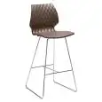 SGABELLO UNI - MOD. 391 - STRUTTURA A SLITTA IN ACCIAIO - SEDUTA IN POLIPROPILENE - FINITURA CROMATA PER USO INTERNO - FINITURA VERNICIATA PER USO INTERNO/ESTERNO - DIM. Cm L 51 x P 52 x H 109 - NORMA CE