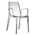 SEDIA VANITY - MOD. 2654 - STRUTTURA IN POLICARBONATO CON BRACCIOLI - PER USO INTERNO ED ESTERNO - IMPILABILE - DIM. cm L 57 x P 55 x H 88 - NORMA CE