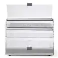 VETRINA ESPOSITIVA NEUTRA - MOD. VISTA/RAINBOW - RIPIANO ESPOSITIVO DA cm L 53 x P 35,6 + L 53 x P 32 - DIM. Cm L 55 x P 40,5 x h 42,5 - NORMA CE