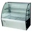 ESPOSITORE DA BANCO VETRINA RISCALDATA SNACK IN ACCIAIO INOX - VETRO CURVO - Mod. VPH160 - Temperatura +30º/+90ºC - Capacità Lt. 160 - Alimentazione monofase 230V/1/50-60Hz - Potenza W 1100 - Dimensioni cm L 88 x P 58 x h 67
