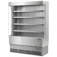 ESPOSITORE MURALE REFRIGERATO - MOD. VULCANO 60 INOX - PER SALUMI, LATTICINI  E BIBITE - VENTILATO - TEMPERATURA MINIMA DI ESERCIZIO °C +3/+5 - SELF SERVICE - NON CANALIZZABILE - NORMA CE