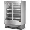 ESPOSITORE MURALE REFRIGERATO CON PORTE SCORREVOLI - MOD. VULCANO VS 80 FV INOX - ADATTO PER FRUTTA E VERDURA - Vetri scorrevoli - A BASSO CONSUMO ENERGETICO - VENTILATO - TEMPERATURA DI ESERCIZIO °C +6/+8 - SELF SERVICE