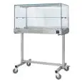 TERMOVETRINA CON CARRELLO - MOD. TCVP - VETRI DIRITTI - STRUTTURA IN ACCIAIO INOX - TEMPERATURA°C +30 /+ 90  - CONTROLLO TERMOSTATICO - MONOFASE 240V - NORMA CE