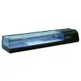 ESPOSITORE VETRINA REFRIGERATA DA TAVOLO PER SUSHI - Mod. SUSHI 145 - Temperatura +1°/-1°C - Per bacinelle GN 1/3 h 40 mm - Alimentazione MONOFASE V220/1/50Hz - Dimensioni cm L 144,7 x P 38,7 x h 24 - Norma CE