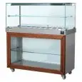 BANCHETTO CALDO - MOD. BAVP - VETRI PIANI - VANO A GIORNO - STRUTTURA IN ACCIAIO INOX - TEMPERATURA °C +30 /+ 90  - CONTROLLO TERMOSTATICO - ILLUMINAZIONE - MONOFASE 240V - NORMA CE