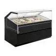 VETRINA GELATO SENZA RISERVA - Mod JOLLY VBD - VETRI BASSI DRITTI - REFRIGERAZIONE VENTILATA - ALIMENTAZIONE V 230/50HZ MONOFASE - CON UNITA' CONDENSATRICE INCORPORATA - ALTEZZA 120 cm