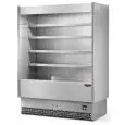 ESPOSITORE MURALE REFRIGERATO CON SPALLE CIECHE - MOD. VULCANO 80 INOX C/P - PER CARNE PRECONFEZIONATA - VENTILATO - TEMPERATURA MINIMA DI ESERCIZIO °C 0/+2 - SELF SERVICE - NON CANALIZZABILE - NORMA CE