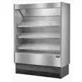 ESPOSITORE MURALE REFRIGERATO CON SPALLE CIECHE - MOD. VULCANO 80 INOX F/V - PER FRUTTA E VERDURA - VENTILATO - TEMPERATURA MINIMA DI ESERCIZIO °C +6/+8 - SELF SERVICE - NON CANALIZZABILE - NORMA CE