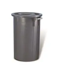 Bidone Con Coperchio Grigio in Polietilene - GIGANPLAST Linea CORALLO - Codice 2750 - Capacità 75 lt  - Diametro 47 cm - Altezza cm 63 - Imballo confezione da n. 1 Unità