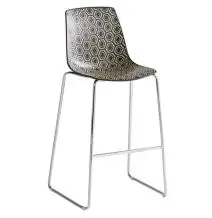 SGABELLO ALHAMBRA - MOD. ALHAMBRA ST 76 - SGABELLO CON SEDUTA IN TECNOPOLIMERO - TELAIO IMPILABILE IN METALLO CROMATO O VERNICIATO - PER USO INTERNO/ESTERNO - DIM. cm L 50 x P 55 x H 114 - NORMA CE