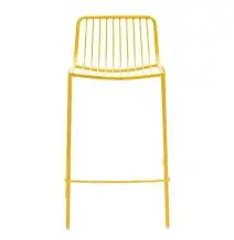 SGABELLO NOLITA - MOD. NOLITA 3657 - SGABELLO CON SCHIENALE BASSO INTERAMENTE IN ACCIAIO - IMPILABILE - PER USO ESTERNO - DIM. cm L 49,5 x P 46,5 x H 86 - NORMA CE