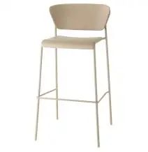 SGABELLO LISA TECNOPOLIMERO GO GREEN - MOD. 2881 - GAMBE VERNICIATE TORTORA, VERNICIATE VERDE OLIVA O VERNICIATE ANTRACITE DIAM. ø mm 16 - SEDUTA E SCHIENALE IN TECNOPOLIMERO - PER USO INTERNO ED ESTERNO - IMPILABILE FINO A SEI PEZZI - ALTEZZA SEDUTA cm 7